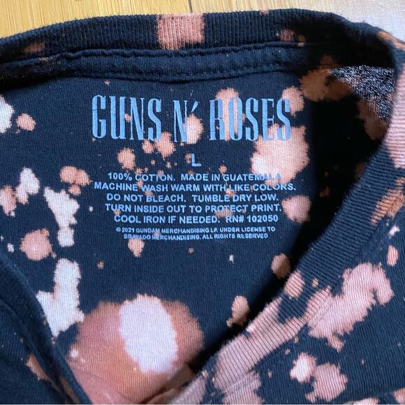 Guns N’ Roses Bleach Dyed Graphic Band Tee Size Large One of A Kind T-Shirt - Picture 4 of 6